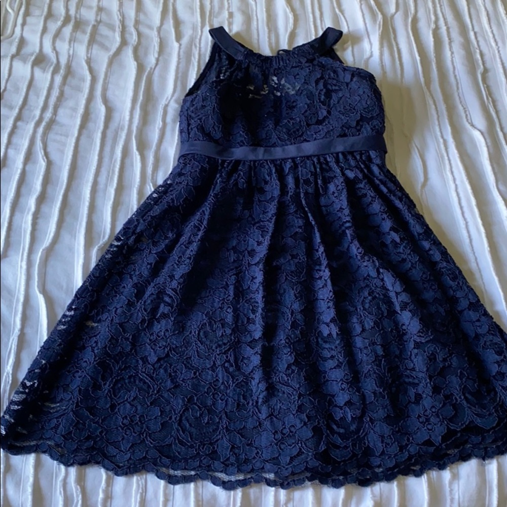 Navy flower girl dress unaltered worn 1 time
